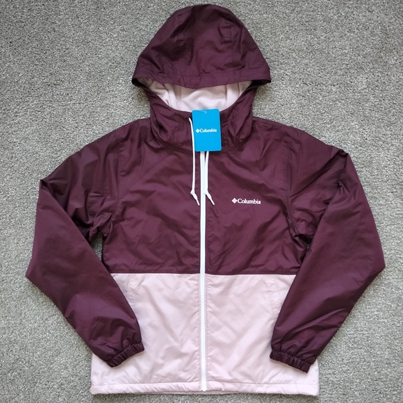 NWT XS Columbia Center Ridge Lined Windbreaker Hooded Rain Jacket Colorblock NEW - Picture 11 of 12